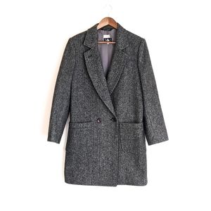 Vintage Townhouse HERRINGBONE Wool Long TWEED Coat